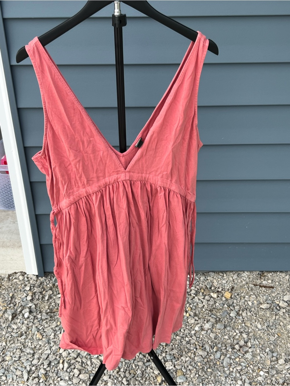 Sleeveless V-Neck Coral swim cover up